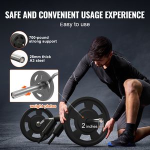 Barra per Squat in Acciaio da 20kg con Diametro di 28mm e Cuscinetti di Sicurezza per Spalle, Capacità 700 LBS - Product Image 4
