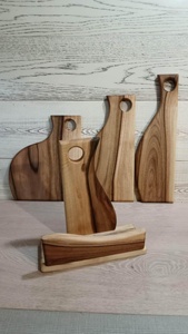Ensemble de planches à découper en bois de noyer faites à la main avec support de rangement, collection de planches à découper en bois massif de qualité supérieure pour la cuisine et les restaurants - Product Image 2