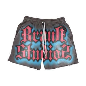 Vente en gros usine : Ensemble short et t-shirt graphique coupe ample, style streetwear d'été, délavé à l'acide, sérigraphié, style vintage hip-hop, avec logo - Product Image 5