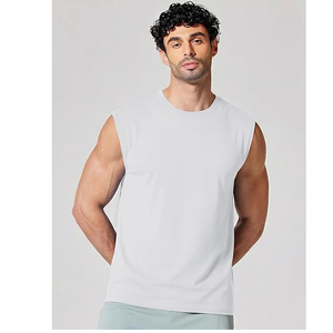 Men's Summer Casual Sports Loose Sleeveless Tops Solid Color Breathable Vest Shirt for Male - Product Image 2