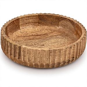 Bol à fruits en bois de manguier artisanal de luxe, bol en bois rustique pour le comptoir de cuisine, pièce maîtresse de la salle à manger - Product Image 1