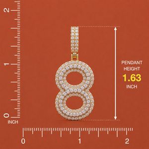 Pendentif personnalisé en argent 925 entièrement serti de diamants moissanite 3D style hip-hop - Product Image 3