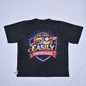 Camiseta Negra de Manga Corta para Hombre con Estampado de Balón de Béisbol 1999, Corte Regular, Cuello Redondo, Estilo Casual, Ropa Urbana, Lavado Ácido - Product Image 6