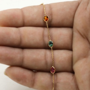 Comprar pulsera de piedras preciosas de turmalina multi real en oro amarillo de 18K pulsera hecha a mano para mujer venta al por mayor disponible - Product Image 5