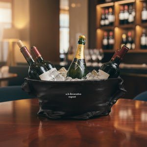 Bac à glace en métal haut de gamme, robuste, noir mat, refroidisseur à champagne, décoration de mariage de luxe, articles de bar et fournitures de restauration - Product Image 3