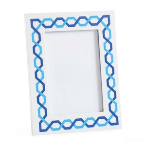 Luxury Lacquer <b>Picture</b> <b>Frame</b> With Blue Geometric Pattern Handmade Decorative Photo <b>Frame</b> Home Decoration - Product Image 4