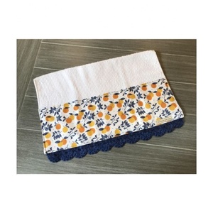 Waffle Weaved Absorbent Personalized Embroidered Checked Striped Blue 2024 100% Cotton GOTS Certified Golf <b>Kitchen</b> Dish <b>Towels</b> - Product Image 5