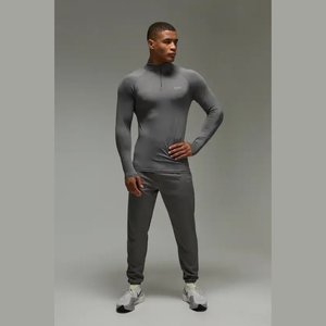 athletic Long Sleeve Workout Men's Quarter Zip Golf Performance Pullover and Sweat <b>Pants</b> - Product Image 1