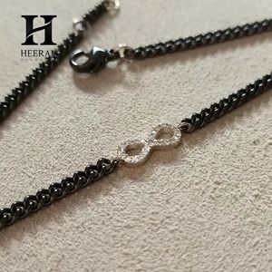 Modern Infinity Charm Bracelet Men's/Unisex Black <b>Chain</b> Bracelet with Gold Infinity Symbol <b>Iced</b> <b>Out</b> CZ Diamond Infinity Jewelry - Product Image 4