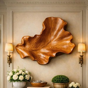 Escultura Modular de Madera Hecha a Mano Luxali, Arte Decorativo de Pared, Ecológica, Duradera, para Sala de Estar, Diseño de Plantas/Flores - Product Image 2