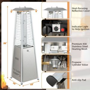 Riscaldatore da Patio Moderno di Lusso a Propano - Piramide Portatile da Tavolo da 9500 BTU con Tubo in Vetro per Riscaldamento Esterno - Product Image 6