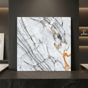 Emperador Grey 2x2feet Stone Look Porcelain Tiles 8mm Glossy Polished Premium Flooring - Product Image 3