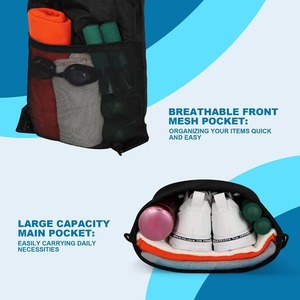 Sac de sport personnalisé avec cordon de serrage, poche avant en mesh, léger, lavable en machine, idéal pour la plage, les voyages, le yoga et la natation - Product Image 2