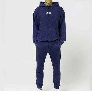 Ensemble de survêtement 2 pièces pour homme avec logo personnalisé, pantalon évasé et sweat à capuche pour streetwear hiver - Product Image 5