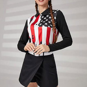 Polo léger à col zippé 1/4 pour femme, protection solaire UPF 50+, manches longues, pour le golf et le tennis, équitation - Product Image 5
