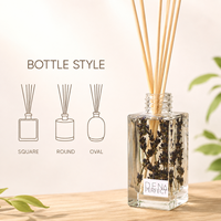 Diffuseur de parfum en verre décoratif botanique 100 ml, parfum personnalisé et étiquette privée OEM