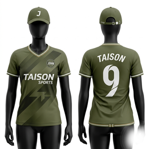 Maillot de football en polyester premium 180 GSM, vert olive, col en V, panneaux géométriques, sublimation, logo personnalisé - Product Image 4