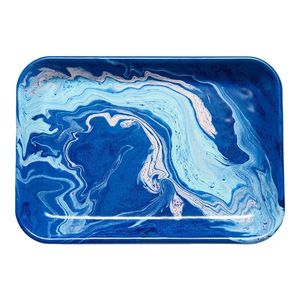 Plateau de service en métal émaillé de haute qualité, tendance et élégant, avec poignées, pour la décoration de la maison, accessoire de service. - Product Image 3