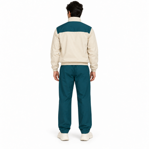Men's Color Blocking Tracksuit Set Half-Zip Sweatshirt With Logo And Side Pockets Full Length Pants Casual Autumn Wear - Product Image 2