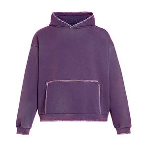 Sweat-shirt à capuche surdimensionné vert personnalisé unisexe, pull décontracté en polaire, couleur unie, avec poches, coupe classique, pour l'automne - Product Image 3