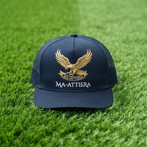 Casquette de baseball pour homme, marine, style trucker, broderie aigle, dos en maille, fermeture snapback, logo personnalisé - Product Image 6