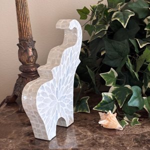 Statuette d'éléphant en nacre, artisanat de haute qualité, figurines laquées pour la décoration de la maison - Product Image 2