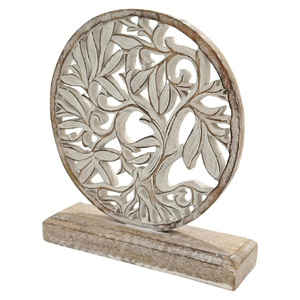 Sculpture de table artisanale en bois de manguier, design élégant, pour bureau ou décoration de salon - Product Image 3