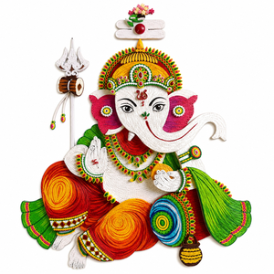 Handcrafted Ganesh Quilling Art with Custom Colors Intricate Details Spiritual Home Decor Charm Wedding & Gift Art <b>Paper</b> - Product Image 1