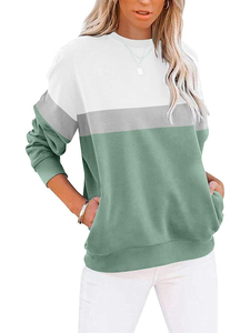 Sweat-shirt formel à capuche surdimensionné pour femme, col rond, couleur unie, épaules tombantes, manches longues, tricot en coton, style automne - Product Image 2