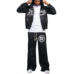 Survêtement polaire brodé à capuche pour filles, manches longues, fermeture éclair frontale, imprimé, délavé, style streetwear décontracté, automne, poches latérales, cordon de serrage - Product Image 1
