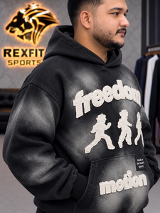 Sweat à capuche personnalisé pour homme, noir délavé, coupe oversize, style streetwear, avec motif chenille, en molleton épais, haut d'hiver, OEM B2B - Product Image 5