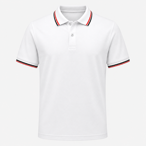 Customize Men White Contrast Stripe Polo <b>Shirt</b> Soft Breathable Short Sleeve Casual Summer <b>Collar</b> <b>T</b> <b>Shirt</b> for Sports Daily Wear - Product Image 1