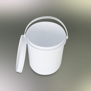 Seau en plastique blanc cylindrique avec poignée, matériau PP recyclable pour usage général - Product Image 2