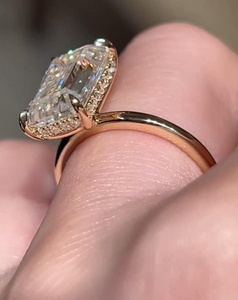 5.5 Carat Emerald Cut Moissanite Engagement <b>Ring</b> for Women | Hidden Halo <b>Solitaire</b> Wedding <b>Ring</b> | Luxury Bridal Jewelry - Product Image 6