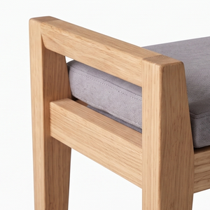 Solid Wood <b>Bench</b> Rectangular Seat with Cushion Modern Japanese Style for Living Room Bedroom Home Office <b>Outdoor</b> Hotel - Product Image 3