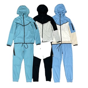 Nouveau design – Survêtement décontracté pour homme, haute qualité, anti-plis, logo personnalisé, 100 % coton, fermeture éclair avant, ensemble deux pièces pour jogging et gym - Product Image 5