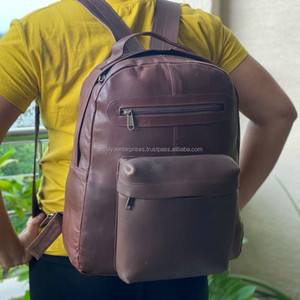 Sac à dos pour ordinateur portable en cuir de vachette véritable pour hommes et femmes - Product Image 2