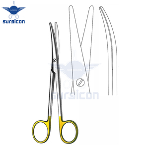 กรรไกร Mayo-Lexer ขนาด 16 ซม. / 6-1/4 นิ้ว ปลายทู่โค้ง สีทอง TC สำหรับผ่าตัดและทางการแพทย์ ความแม่นยำสูง - Product Image 2