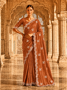 Vexotrend Indian Designer Customization Women's Velvet Satin <b>Saree</b> Beautiful Patola Design Traditional Style Wedding Party - Product Image 1
