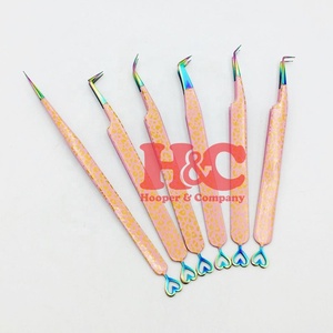 Nuevas Pinzas de Diseño de Corazón, Pinzas Rosadas de Acero Inoxidable para Extensión de Pestañas, Anti-Magnéticas - Product Image 2