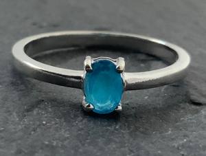 Anillo Vintage de Plata de Ley con Topacio, Talla P, Hecho a Mano, Joyería con Gema Azul, Anillo Elegante de Moda, Regalo para Mujer - Product Image 6