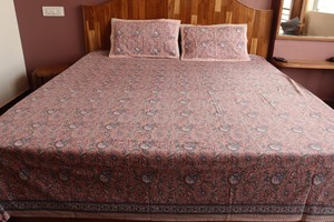 Premium Cotton Hand Block Print Bedsheet Set Indian Handmade <b>Bedding</b> with Pillow Covers <b>Queen</b> and King <b>Size</b> - Product Image 4