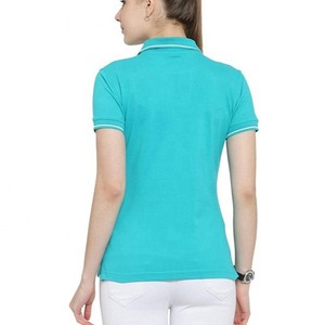 Camiseta Polo Turquesa para Mujer, Diseño ODM OEM, Manga Corta, Color Sólido, Tela Piqué Informal, Largo Regular, 100% Poliéster - Product Image 2
