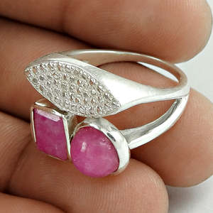 Multi Shaped Gemstone Bezel Setting Wedding <b>Ring</b> In Boho Style Comes With Pink Rainbow Moonstone Made From <b>925</b> Sterling <b>Silver</b> - Product Image 3