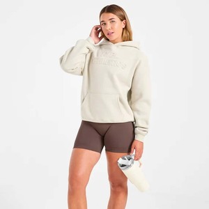 Sweat à capuche oversize pour femme en molleton de coton, couleur unie, manches classiques, respirant, avec poches, idéal pour l'automne - Product Image 2
