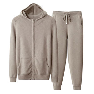 ชุดออกกำลังกายแบบมีซิป ฮู้ดดี้ฟิตเนส พิมพ์ลาย ผ้าฟลีซเทคโนโลยี สำหรับฤดูหนาว ปักลาย - Product Image 2