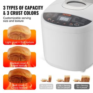 Padella in ceramica antiaderente per macchina per il pane programmabile digitale 19-in-1 per 2 libbre di pasta senza glutine 3 formati di pagnotta 3 pane - Product Image 3