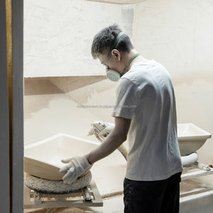 Lavabo de Baño de Porcelana Vitrificada NV2210, Diseño Ovalado de Montaje Bajo con Borde Plano, Tamaño Total 495x405x185mm - Product Image 4