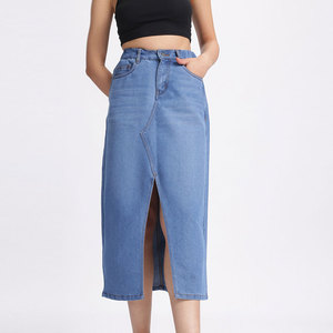 Wholesale Price Custom Pockets Women Denim Fabric Made Skirts Available In All Sizes - Product Image 6