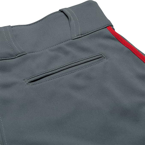 Pantalones de Béisbol Grises para Hombre con Franja Lateral Roja, de Poliéster que Absorbe la Humedad, Corte Regular, Cierre de Botones, Talla Adulto, Pantalones de Softbol - Product Image 4